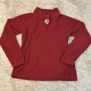 Carhartt Women’s Red Fleece Pullover Quarter Zip